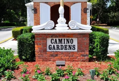 Community sign for Camino Gardens in Boca Raton